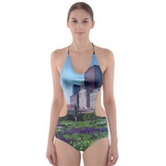 Lurie Garden Salvia River Cut-out One Piece Swimsuit by Riverwoman