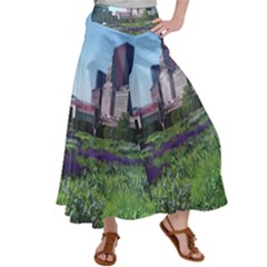 Lurie Garden Salvia River Satin Palazzo Pants by Riverwoman