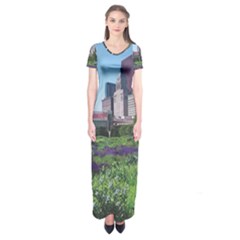 Lurie Garden Salvia River Short Sleeve Maxi Dress