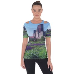 Lurie Garden Salvia River Shoulder Cut Out Short Sleeve Top by Riverwoman