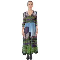 Lurie Garden Salvia River Button Up Boho Maxi Dress