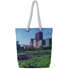 Lurie Garden Salvia River Full Print Rope Handle Tote (small) by Riverwoman