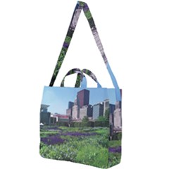 Lurie Garden Salvia River Square Shoulder Tote Bag by Riverwoman