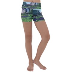 Lurie Garden Salvia River Kids  Lightweight Velour Yoga Shorts