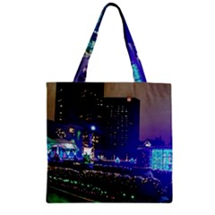 Columbus Commons Lights Zipper Grocery Tote Bag by Riverwoman