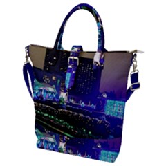 Columbus Commons Lights Buckle Top Tote Bag by Riverwoman