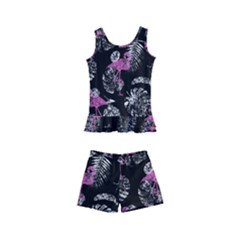 Flamingo Pattern Kids  Boyleg Swimsuit by Valentinaart