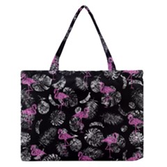 Flamingo Pattern Zipper Medium Tote Bag by Valentinaart