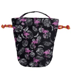 Flamingo Pattern Drawstring Bucket Bag by Valentinaart