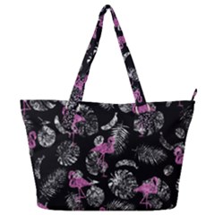 Flamingo Pattern Full Print Shoulder Bag