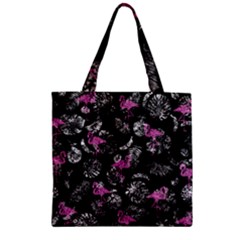 Flamingo Pattern Zipper Grocery Tote Bag by Valentinaart