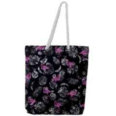 Flamingo Pattern Full Print Rope Handle Tote (large) by Valentinaart