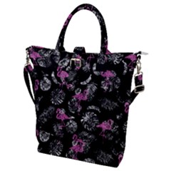 Flamingo Pattern Buckle Top Tote Bag by Valentinaart