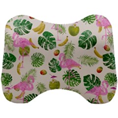 Flamingo Pattern Head Support Cushion by Valentinaart