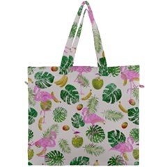 Flamingo Pattern Canvas Travel Bag by Valentinaart