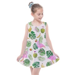 Flamingo Pattern Kids  Summer Dress by Valentinaart