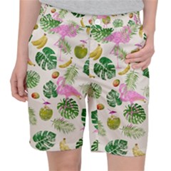 Flamingo Pattern Pocket Shorts