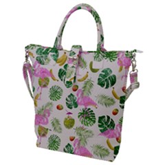 Flamingo Pattern Buckle Top Tote Bag by Valentinaart