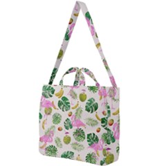 Flamingo Pattern Square Shoulder Tote Bag by Valentinaart