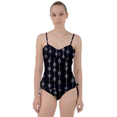 Black And White Abstract Pattern Sweetheart Tankini Set