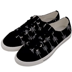 Black And White Abstract Pattern Men s Low Top Canvas Sneakers by Valentinaart