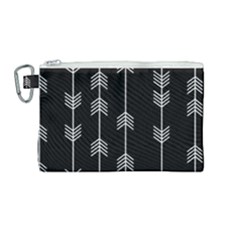 Black And White Abstract Pattern Canvas Cosmetic Bag (medium) by Valentinaart