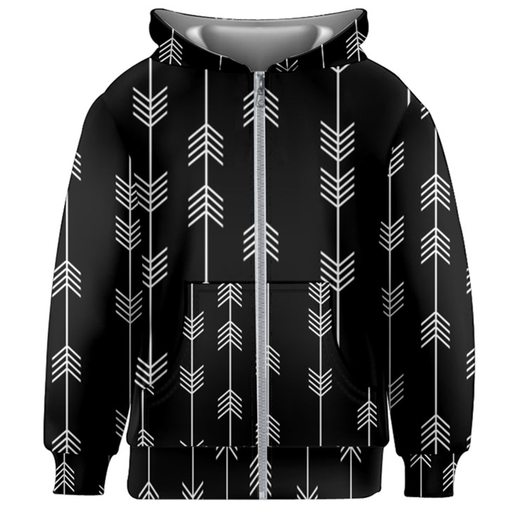 Black and white abstract pattern Kids  Zipper Hoodie Without Drawstring