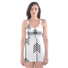 Black And White Abstract Pattern Skater Dress Swimsuit by Valentinaart