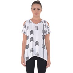 Black And White Abstract Pattern Cut Out Side Drop Tee by Valentinaart