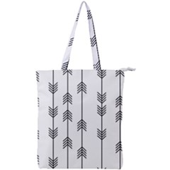 Black And White Abstract Pattern Double Zip Up Tote Bag