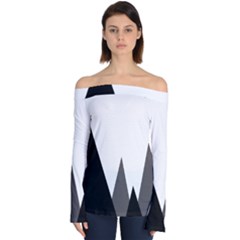 Geometric Landscape Off Shoulder Long Sleeve Top