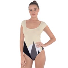 Geometric Landscape Short Sleeve Leotard  by Valentinaart