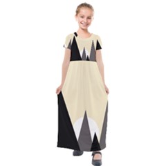 Geometric Landscape Kids  Short Sleeve Maxi Dress by Valentinaart