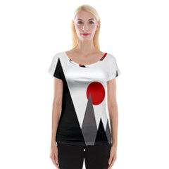 Geometric Landscape Cap Sleeve Top by Valentinaart