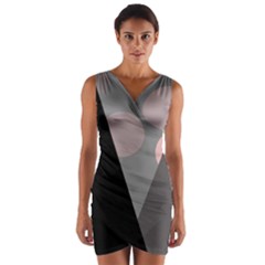 Geometric Landscape Wrap Front Bodycon Dress by Valentinaart