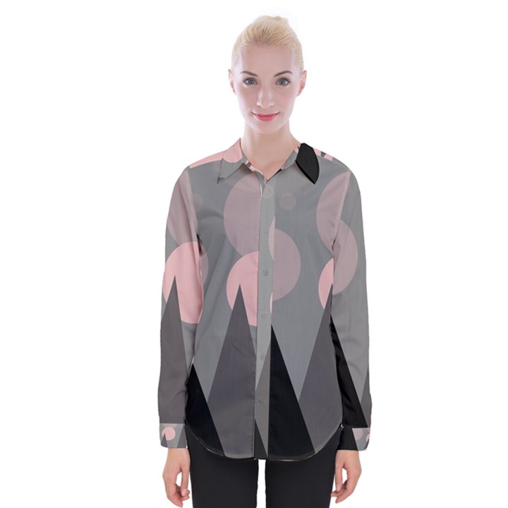 Geometric landscape Womens Long Sleeve Shirt