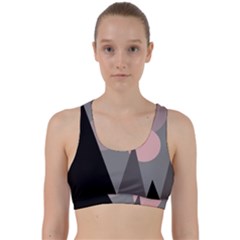 Geometric Landscape Back Weave Sports Bra by Valentinaart