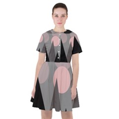 Geometric Landscape Sailor Dress by Valentinaart