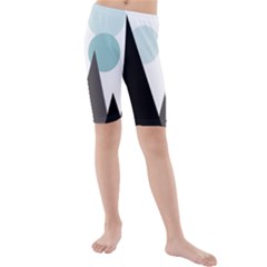 Geometric landscape Kids  Mid Length Swim Shorts