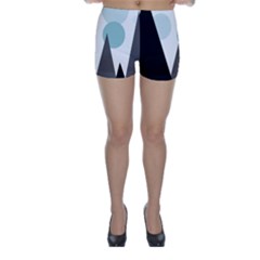 Geometric landscape Skinny Shorts