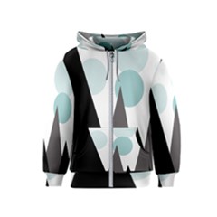 Geometric landscape Kids  Zipper Hoodie