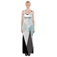 Geometric landscape Maxi Thigh Split Dress