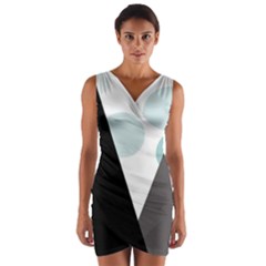 Geometric landscape Wrap Front Bodycon Dress