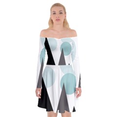 Geometric landscape Off Shoulder Skater Dress