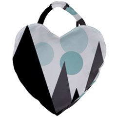 Geometric landscape Giant Heart Shaped Tote