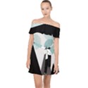 Geometric landscape Off Shoulder Chiffon Dress View1