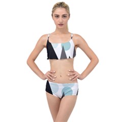 Geometric landscape Layered Top Bikini Set