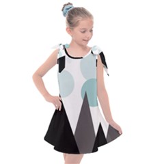 Geometric landscape Kids  Tie Up Tunic Dress