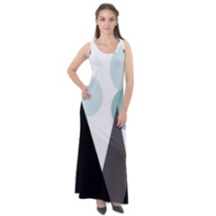 Geometric landscape Sleeveless Velour Maxi Dress