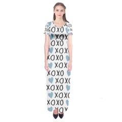 Xo Valentines Day Pattern Short Sleeve Maxi Dress by Valentinaart